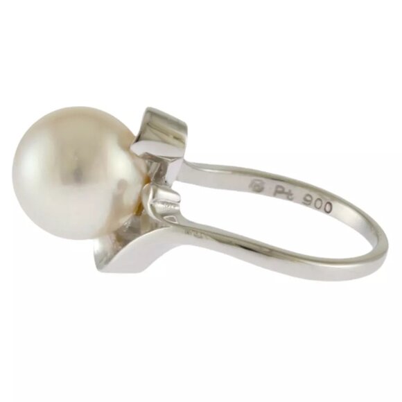 MIKIMOTO Ring US 3 1/2 EU45 Pt900Platinum Akoya pearl used - Picture 2 of 7